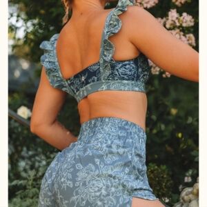POPFLEX RARE Botanical Blossoms Sports Bra & Shorts Set